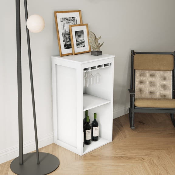 Newboti Furniture WHITE color modular wine bar Cabinet with Storage Shelves for Dining Room BN.9317