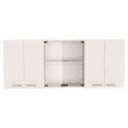 thumbnail image 1 of Newboti Furniture Wall cabinet 24" H, four Doors, with two internal Shelves and internal plate and glass organizer, two Storage Shelves with two glass Doors, White 45582, 1 of 9