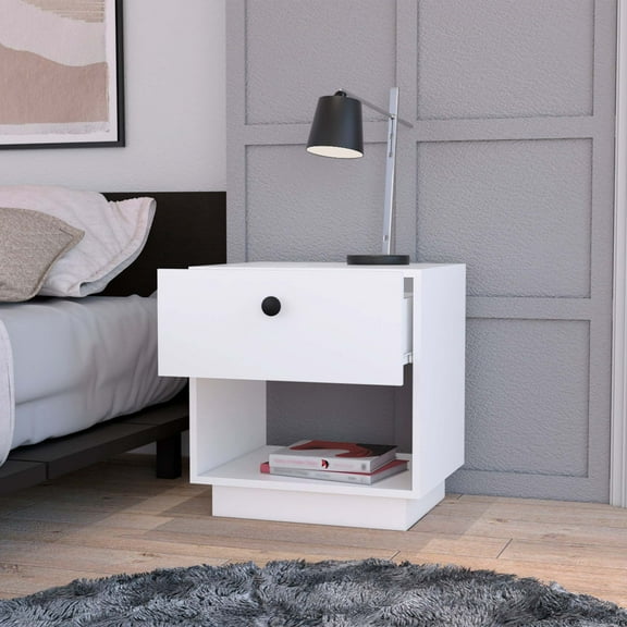 Newboti Furniture White 1-Drawer Nightstand 28271