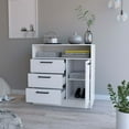 thumbnail image 1 of Newboti Furniture White Open Storage Shelf 3 Drawer Dresser 29131, 1 of 7