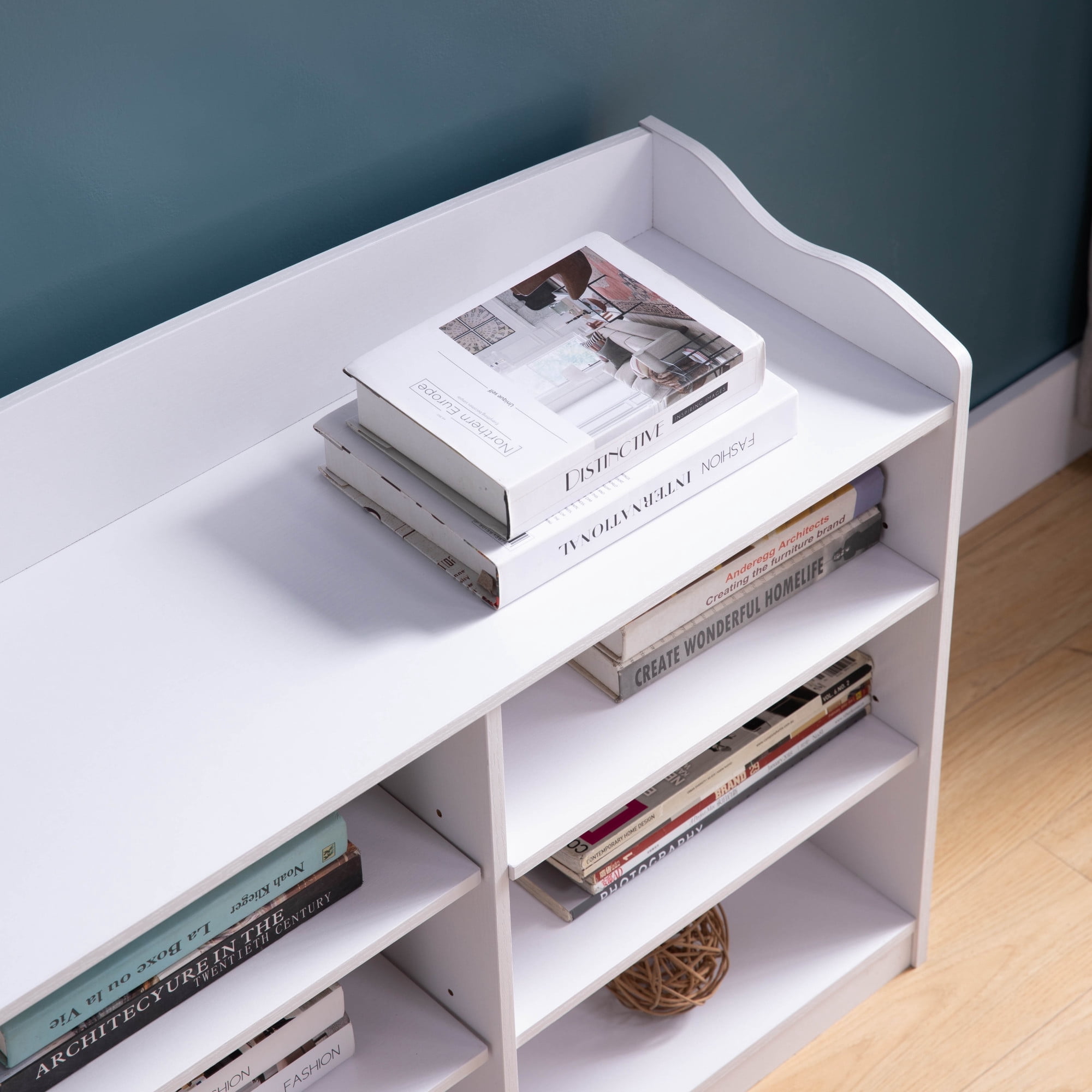 Newboti Furniture White Shoe Storage Bench, Nine Storage Shelves ...