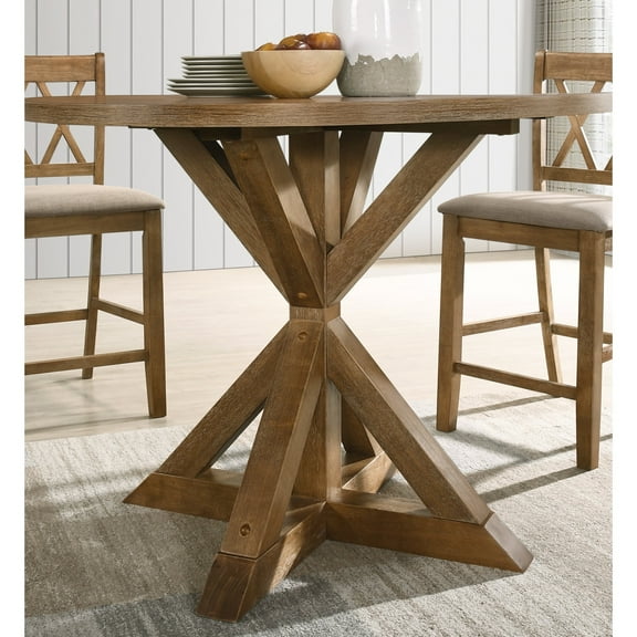 Newboti Furniture Windvale Cross-Buck Base Counter Height Dining Table 76128