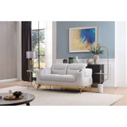 Newboti Furniture Zoe Modern style Loveseat made with wood and Gold accents in Gray BN.7412