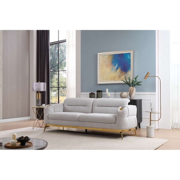 Newboti Furniture Zoe Modern style Sofa made with wood and Gold accents in Gray BN.4999