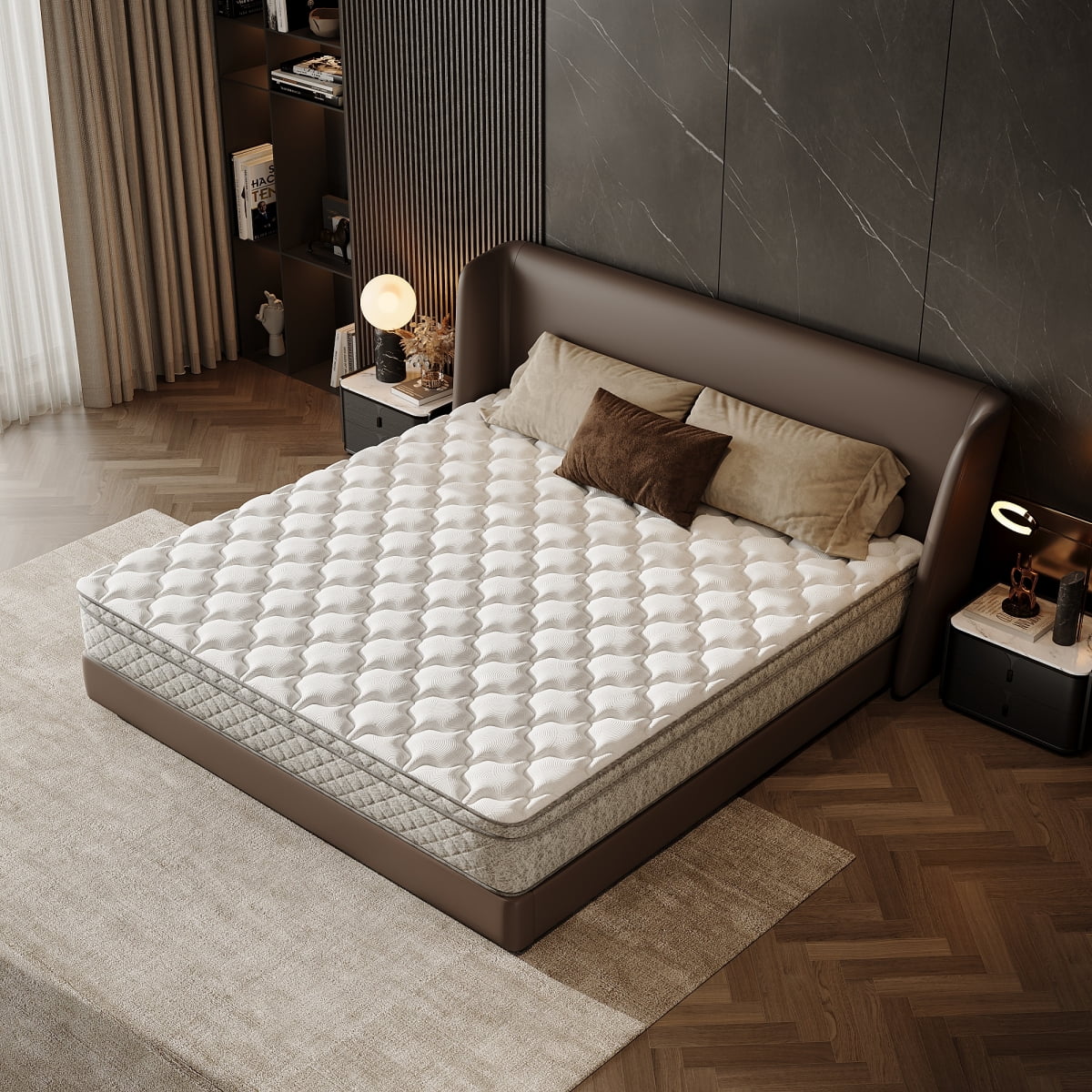 Newboti King Size Mattress,12 Inch Hybrid King Mattress in a Box with Memory Foam and Pocket Spring for Pressure Relief & Comfort Sleep & Zoned Support, Medium Firm,CertiPUR-US & OEKO-TEX BN.3091