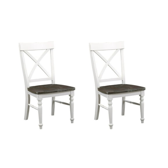 Newboti Mountina Brown And White Dining Chairs, Set of 2 794422837905669