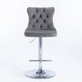 thumbnail image 1 of Newboti Swivel Velvet Barstools Adjusatble Seat Height from 25-33 Inch, Modern Upholstered Chrome base Bar Stools with Backs Comfortable Tufted for Home Pub and Kitchen Island（Gray,Set of 2） 80163, 1 of 15