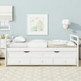 thumbnail image 1 of Newboti Twin Size Bed with Headboard, Footboard, Trundle and Three Storage Drawers, Twin Size Pine Wood Bed with Headboard, Footboard,White 444968144292428, 1 of 11