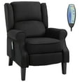 thumbnail image 1 of Newboti Wingback Heated Vibrating Massage Chair, Accent Sofa Vintage Upholstered Massage Recliner Chair Push-back with Remote Controller, Black 63079597890439, 1 of 9