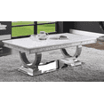 thumbnail image 1 of Newboti Zander White Printed Faux Marble Top & Mirrored Silver Finish Coffee Table 758111011403402, 1 of 6