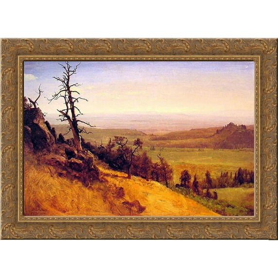 Newbraska Wasatch Mountains 24x19 Gold Ornate Wood Framed Canvas Art by Bierstadt, Albert