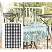 Newbridge American Tavern Check Indoor/Outdoor Fabric Tablecloth, Bistro Checkered Restaurant Quality, Water Repellent, Stain Resistant Tablecloth, 60 X 84 Oblong Zipper Umbrella Tablecloth