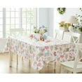 thumbnail image 1 of Newbridge Bella Rose Floral and Bird Postcard Print 52 x 52 inch Square Vinyl Flannel Backed Tablecloth, 1 of 7