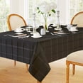thumbnail image 1 of Newbridge Black Elegance Plaid 60 x 144 inch Rectangle Fabric Dining Room Party Tablecloth, 1 of 5