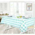 thumbnail image 1 of Newbridge Blue Pastel Easter Farmhouse Check Vinyl Tablecloth With Flannel Backing, Spring Gingham Flannel Backed Vinyl Tablecloth, 60” x 102” Oblong/Rectangle, Robins Egg Blue, 1 of 7
