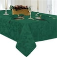 thumbnail image 1 of Newbridge Christmas Carol Hunter Green Holiday Noel Damask 60 x 84 inch Rectangle Fabric Tablecloth, 1 of 5