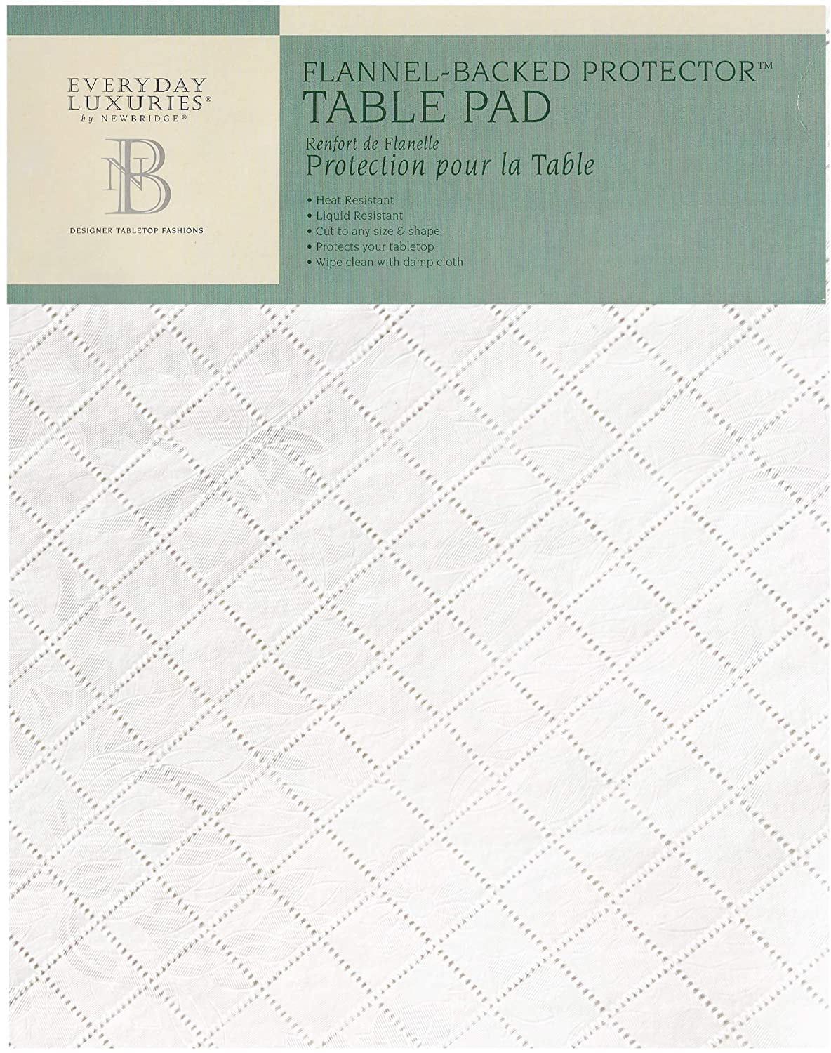 52" Round White Quilted Vinyl Table Pad Protector