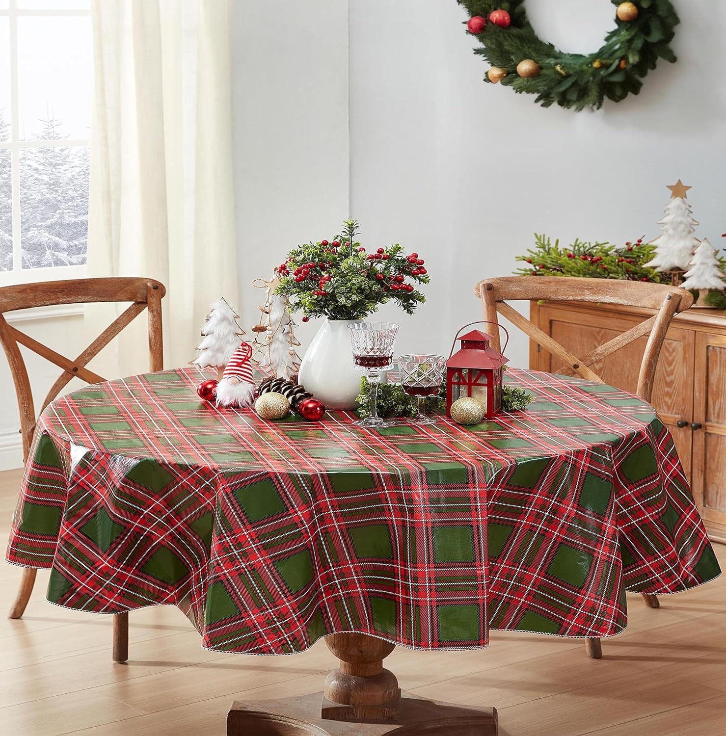 Newbridge Hamilton Green Tartan Plaid Christmas Vinyl Flannel Backed