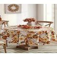 thumbnail image 1 of Newbridge Happy Thanksgiving Turkey 60 x 84 inch Oval Vinyl Tablecloth with Flannel Backing, 1 of 8