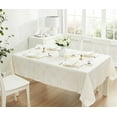 thumbnail image 1 of Newbridge Ivory Ribbons and Bows Damask 52 x 52 inch Square Fabric Tablecloth for Party, 1 of 9