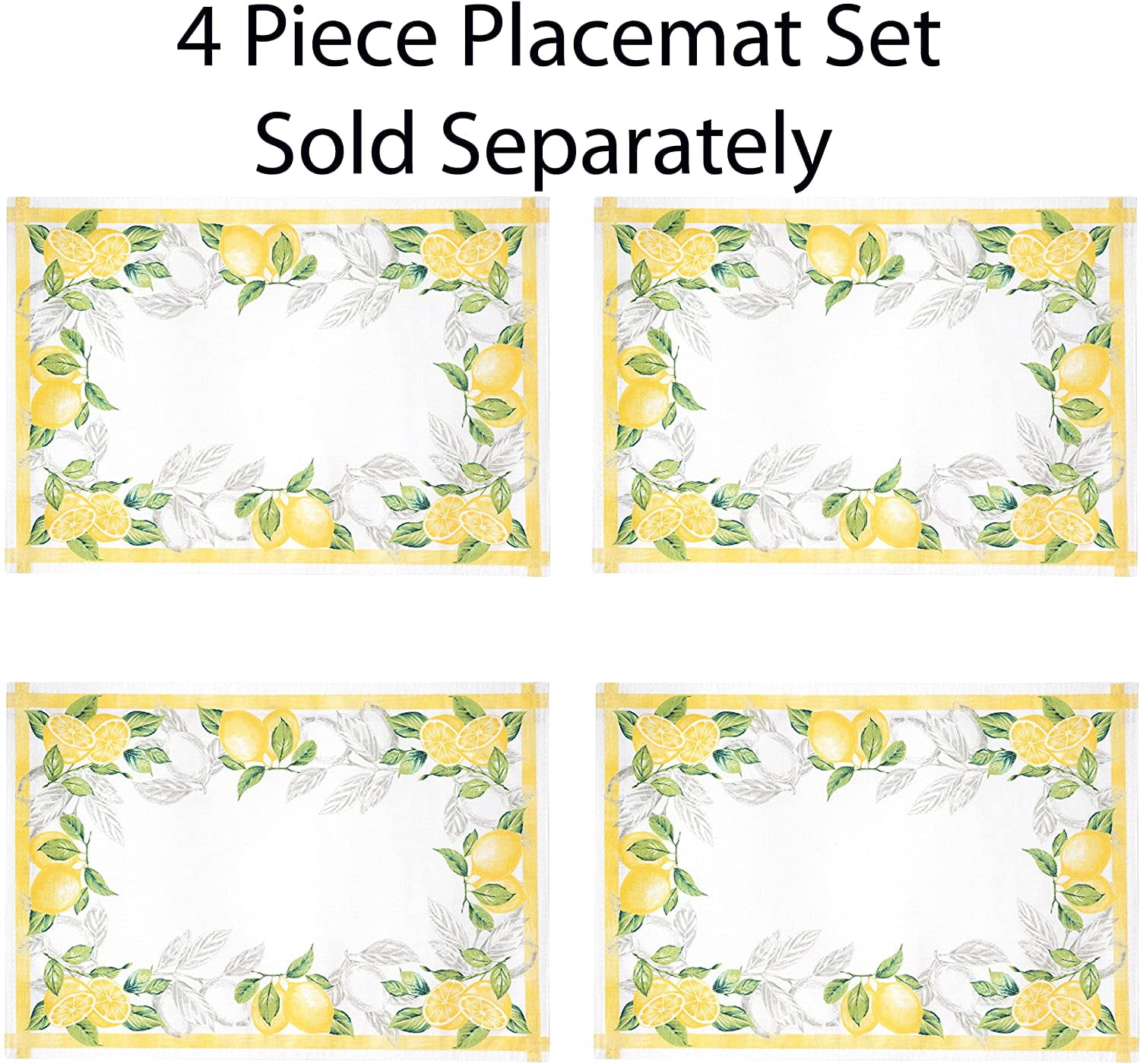 Newbridge Lemon Orchard Indoor/Outdoor Border Fabric Placemats Fresh