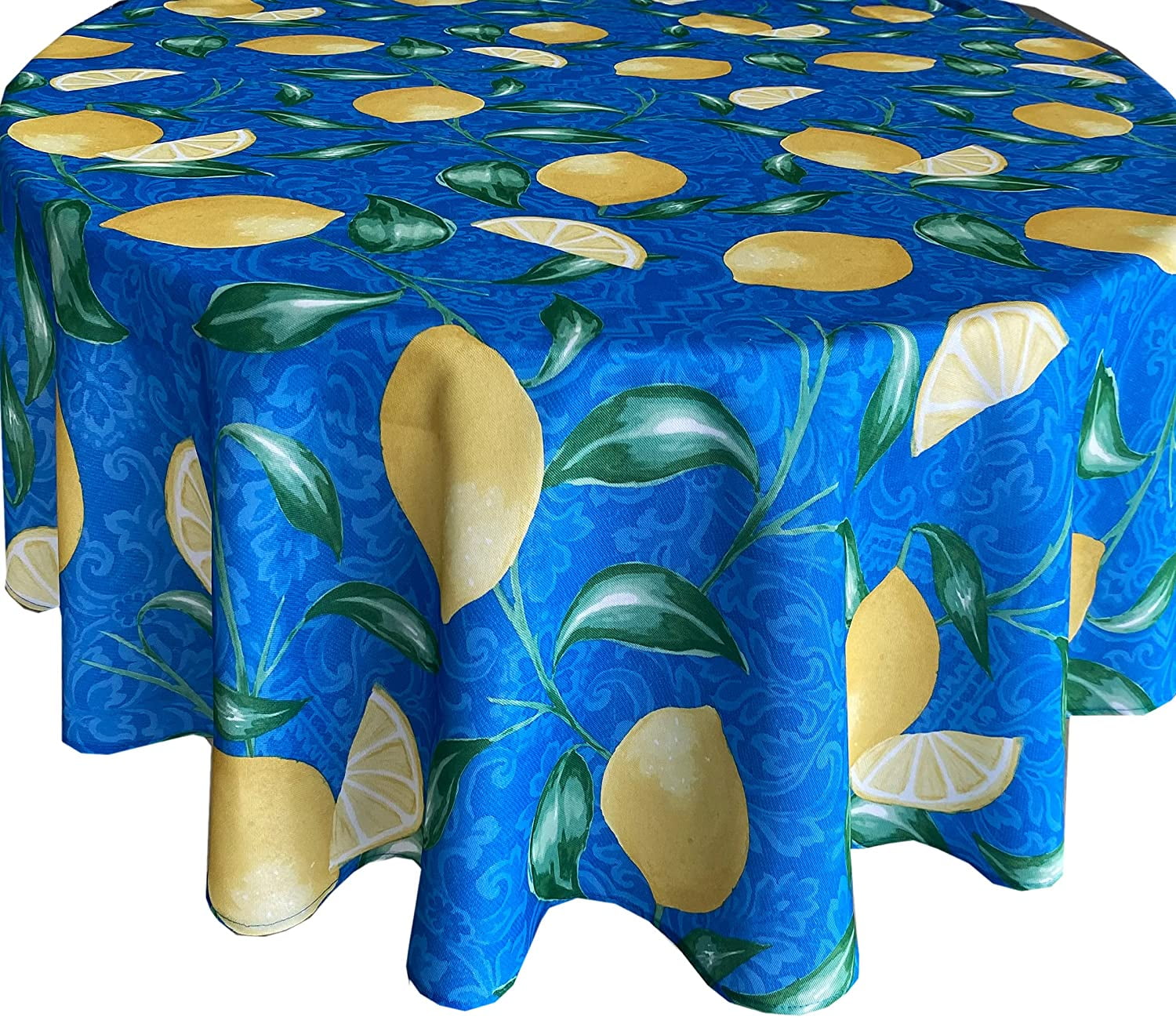 Newbridge Mediterranean Blue and Yellow Lemon Zest 52 x 52 inch Square