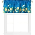thumbnail image 1 of Newbridge Mediterranean Lemon Zest Valance, Blue/Yellow Provence Lemon Print Fabric Window Curtain Valance - 60” Wide x 15” Deep Valance, 1 of 3