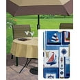 thumbnail image 1 of Newbridge Nautical Mile Blue Boats 70 inch Zippered Umbrella Round Vinyl Flannel Backed Tablecloth, 1 of 4