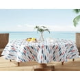 thumbnail image 1 of Newbridge Oval Vinyl Flannel Backed Tablecloth, 60 x 84 Inch, Fish School, Indoor/Outdoor Waterproof Table Cloth, Cape Cod Print, Summer Party, 1 of 9