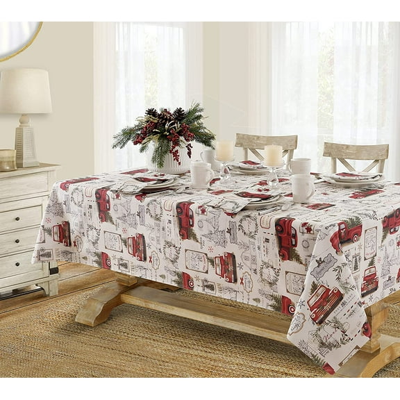 Newbridge Pine Hill Christmas Tree Farm 60 x 84 inch Rectangle Fabric Holiday Tablecloth