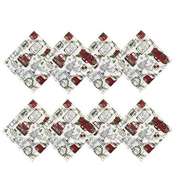 Newbridge Pine Hill Christmas Tree Farm Set of 8 Fabric Holiday Napkins
