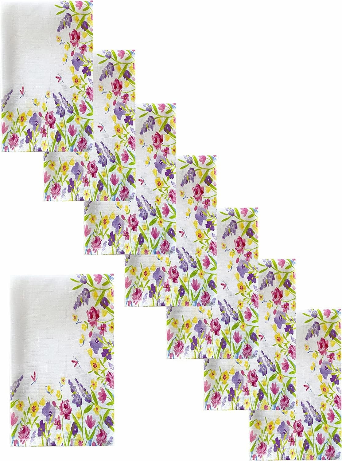 Raebel - Tovaglia rettangolare, 130 x 170 cm, facile da pulire, prato floreale colorato, per primavera, Pasqua, colore bianco