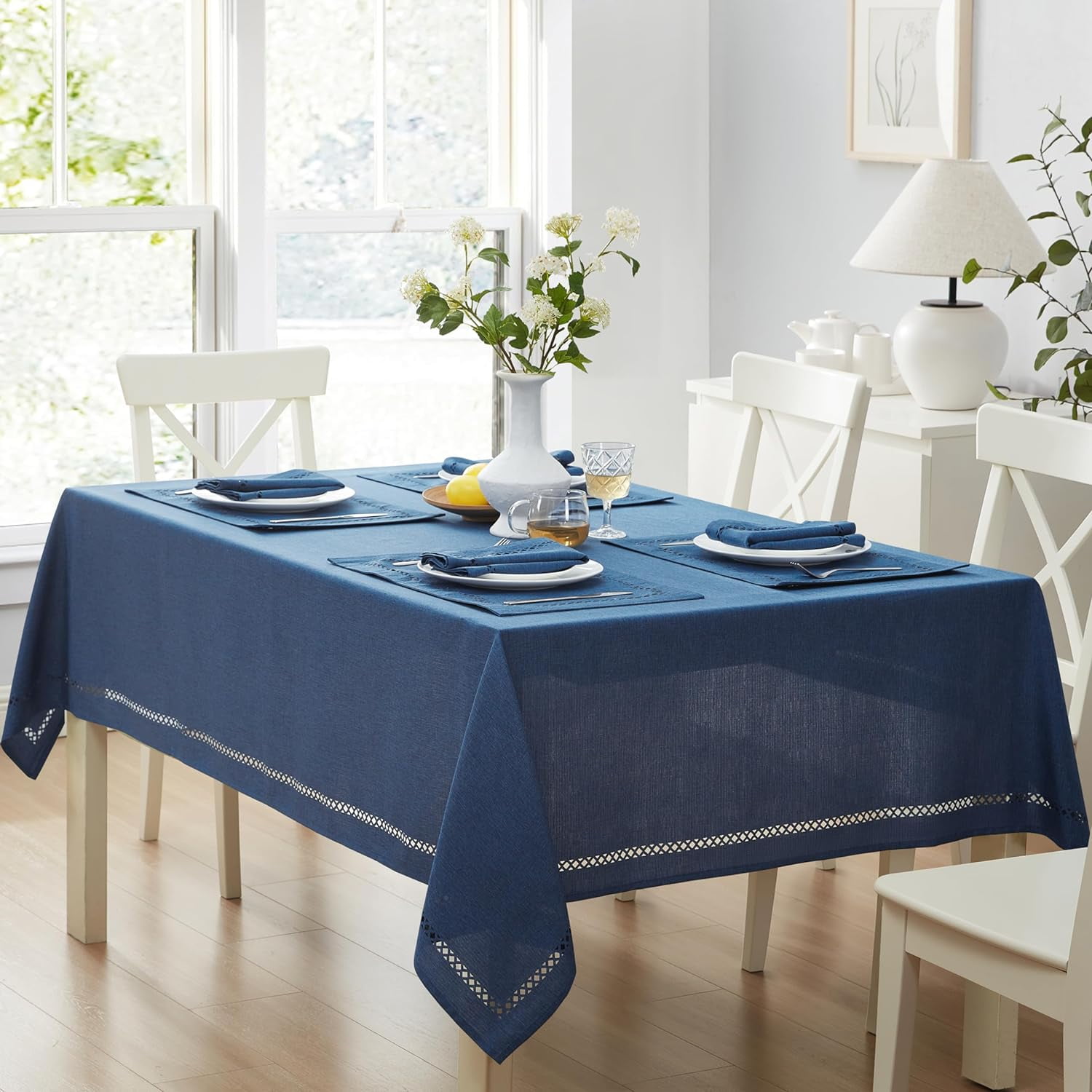 Newbridge Provence Lattice Cutwork Solid Color Textured Fabric