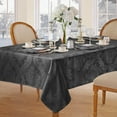 thumbnail image 1 of Newbridge Gray Damask Barcelona Scroll 52 x 70 inch Rectangle Fabric Holiday Dining Tablecloth, 1 of 4