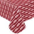 thumbnail image 1 of Newbridge Rectangle Vinyl Flannel Backed Tablecloth, 60 x 84 Inch, Red Nautical Rope, Indoor/Outdoor Waterproof Vinyl Table Cloth, Striped, 1 of 8