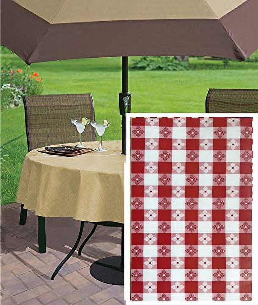 Newbridge Red Bistro Tavern Check Vinyl Flannel Backed Tablecloth