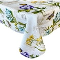thumbnail image 1 of Newbridge Round Fabric Tablecloth,70 Inch, Botanical Blossoms, Dining Room, Party and Holiday Indoor Outdoor Fabric Table Cover, Vibrant Summer Floral and Butterfly, 1 of 5