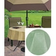 thumbnail image 1 of Newbridge Sage Green Basketweave 70 inch Umbrella Round Solid Vinyl Flannel Backed Dining Tablecloth, 1 of 6
