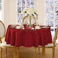 thumbnail image 1 of Newbridge Scarlet Red Elegance Plaid 60 x 84 inch Oval Fabric Dining Room Party Tablecloth, 1 of 4