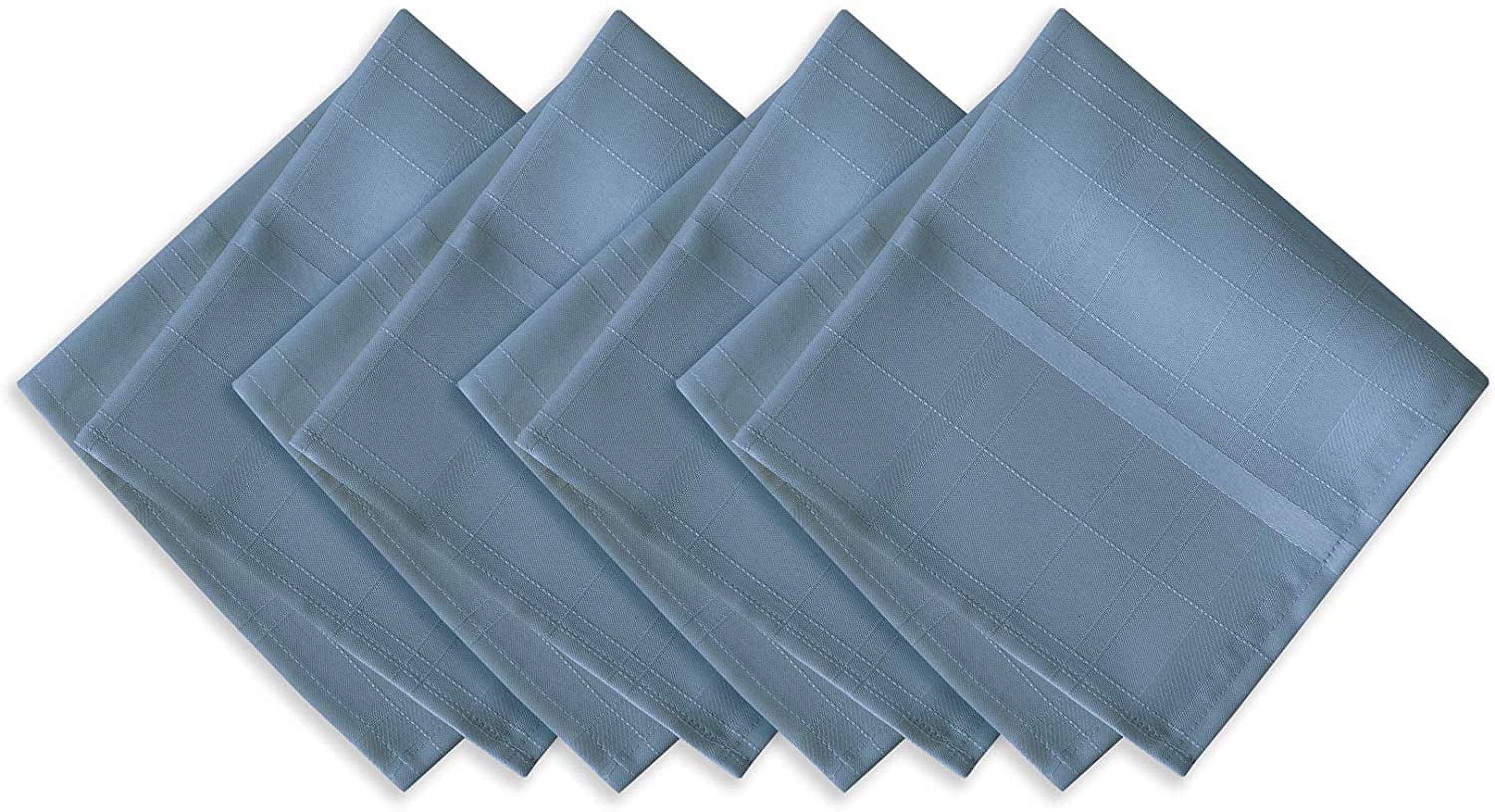 Shadow Blue Polyester Plaid Napkin Set of 4