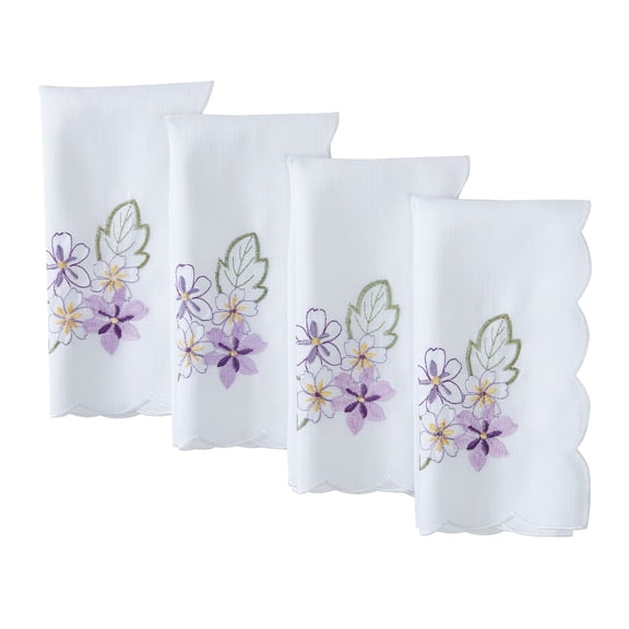 Elrene Home Fashions Spring Hydrangea Floral Cutwork Napkins, Set of 4, Multi, 17" x 17"