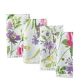 thumbnail image 1 of Newbridge Sophia Pom Pom Yellow Pink and Purple Flowers Set of 4 Fabric Napkins, 1 of 9