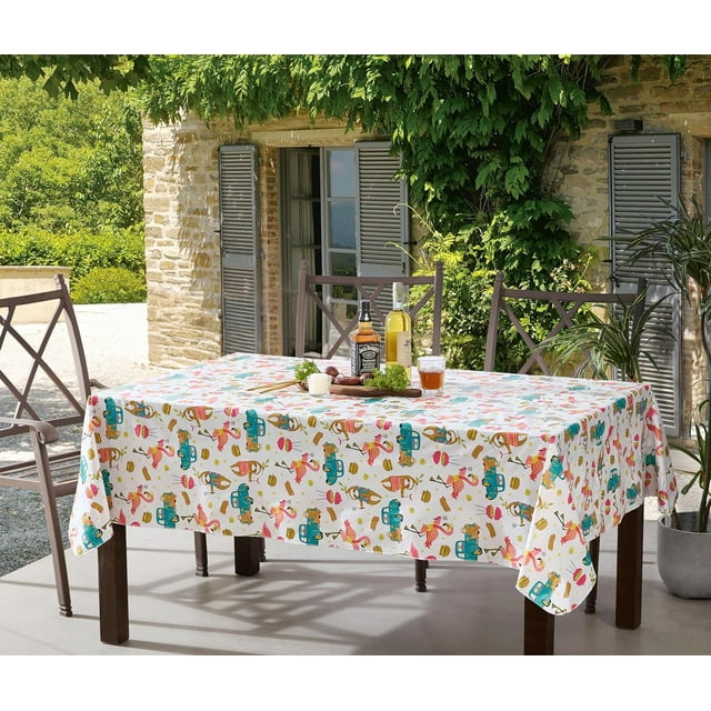 Newbridge What’s Cookin 52 x 52 inch Square Vinyl Flannel Backed Dining Party Tablecloth
