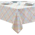 thumbnail image 1 of Newbridge Sunshine Gingham Yellow Orange and Purple Check 60 x 84 inch Oval Fabric Tablecloth, 1 of 5