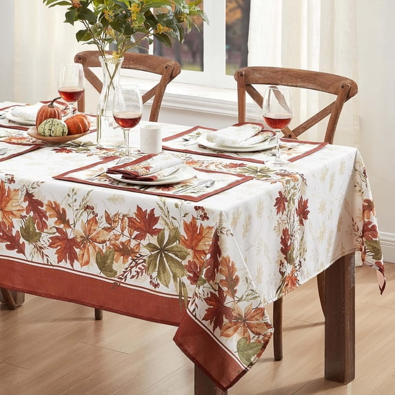 Newbridge Thanksgiving Elements of Nature Fall Foliage 60 x 102 Inch Rectangle Fabric Tablecloth