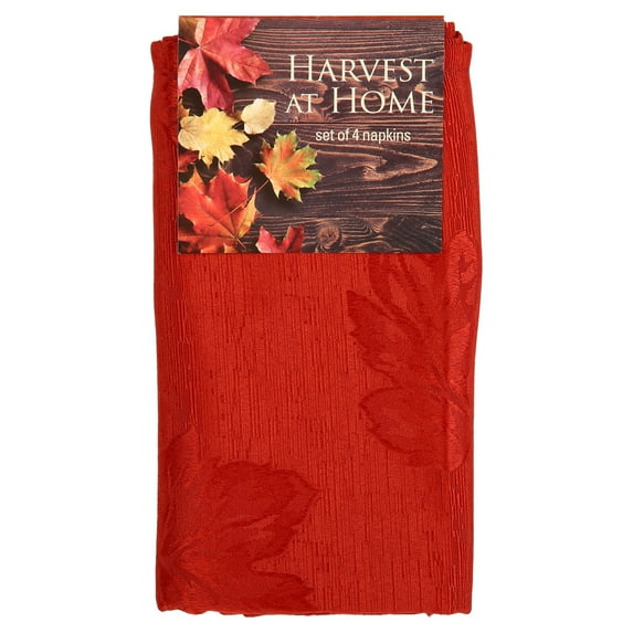 Newbridge Thanksgiving Spice Tremont Autumn Leaf Damask Set of 4 Fabric Napkins