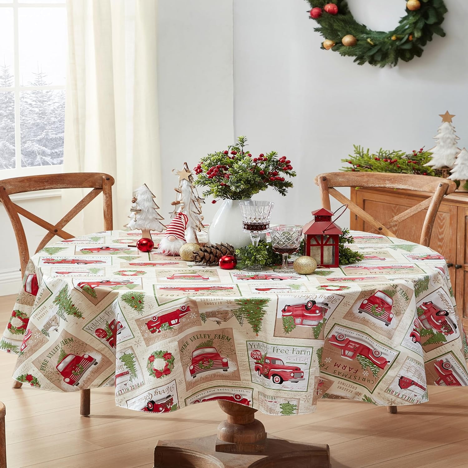 Oval 2024 christmas tablecloths