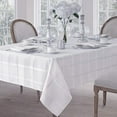 thumbnail image 1 of Newbridge White Elegance Plaid 52 x 70 inch Rectangle Fabric Dining Room Party Tablecloth, 1 of 5
