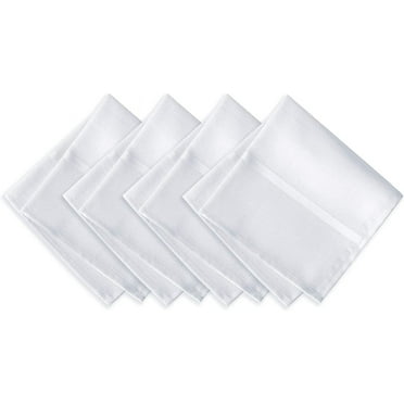 Newbridge White Elegance Plaid Set of 4 Fabric Dining Room Party Napkins