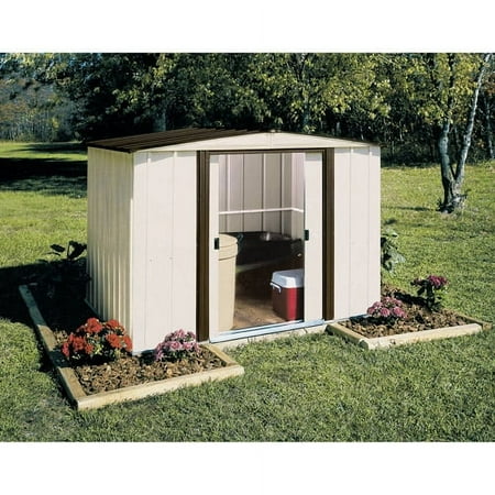Newburgh 8 x 6 ft. Steel Storage Shed Coffee/Eggshell